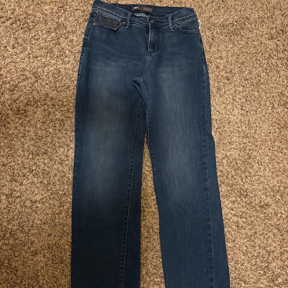 Levi's 512 Straight Leg Jeans Size 6 W 28 X L 32 Perfectly Slimming Dark Blue